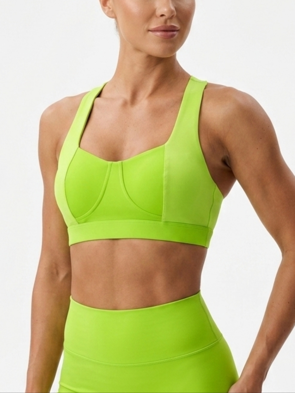 Jelenew Cycling Intuition Cross Back Bra Green Gym Athliesure XL